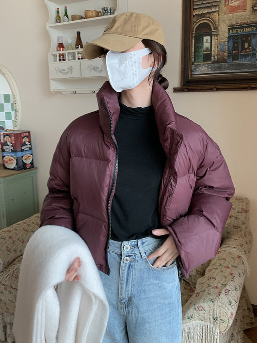 Chaqueta Acolchada Corta con Cuello Alto Estilo Americano para Mujer - Image 7