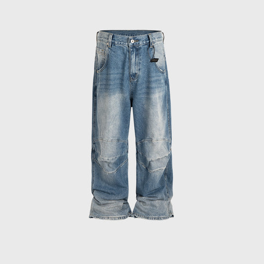 Jeans Baggy Plisados Lavado Blanco Azul - Image 7