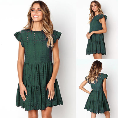 Vestido Casual de Algodón con Bordado Calado - Image 32