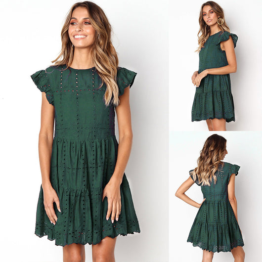 Vestido Casual de Algodón con Bordado Calado - Image 32