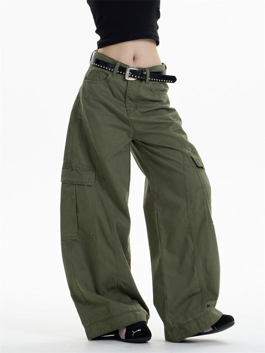 Pantalones Overol Cargo Mujer Cintura Alta Pierna Ancha Bolsillos Múltiples - Image 15