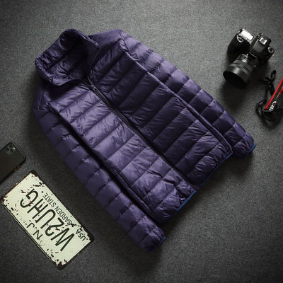 Chaqueta Acolchada Ultraligera con Capucha y Cuello Parado para Hombre - Image 38