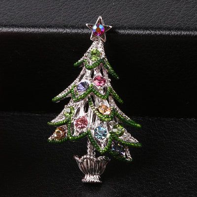 Broche Navideño Árbol Retro con Diamantes - Image 9