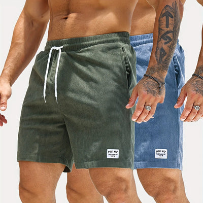 Pantalones Cortos de Verano en Pana con Cordón Ajustable para Hombre - Image 18