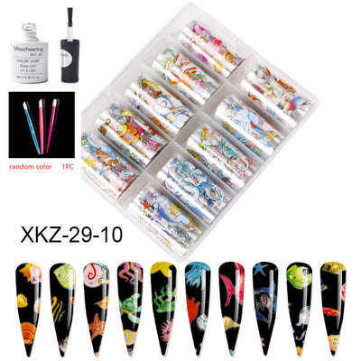 Set de 12 Láminas Decorativas para Uñas - Transferencias Nail Art - Image 89