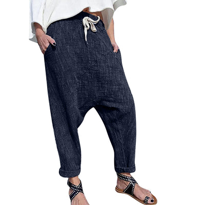 Pantalones Anchos de Lino y Algodón con Bolsillos para Mujer Talla Grande - Image 7