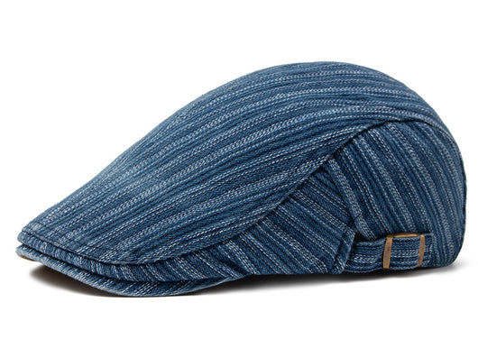 Boina Retro de Algodón Denim Lavado con Costura Británica para Hombre - Image 20