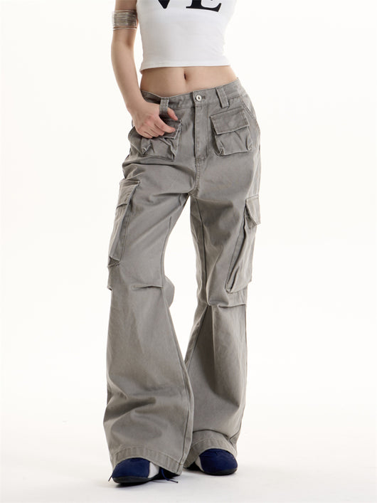 Pantalones Cargo Retro Hot Girl Multi-bolsillos - Image 3
