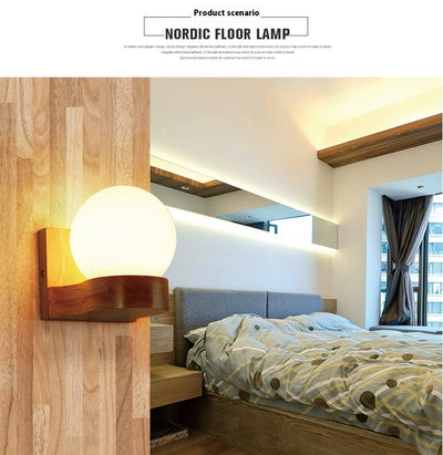 Lámpara de Pared Esférica en Madera Maciza para Sala y Pasillos - Image 11
