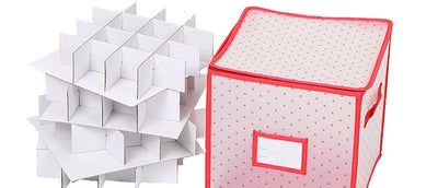 Caja Organizadora de Esferas Navideñas Rojo PVC - Image 9