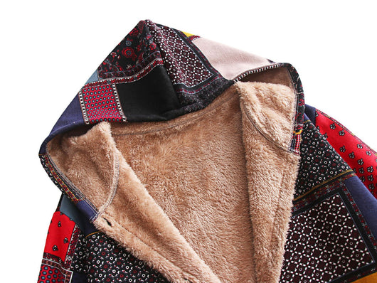 Chaqueta Acolchada Étnica de Algodón y Lino con Capucha - Estilo Europeo - Image 14