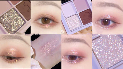 Paleta de Sombras de Ojos 4 Colores Mate Perlado Gris Tierra Púrpura Impermeable con Brillo - Image 27
