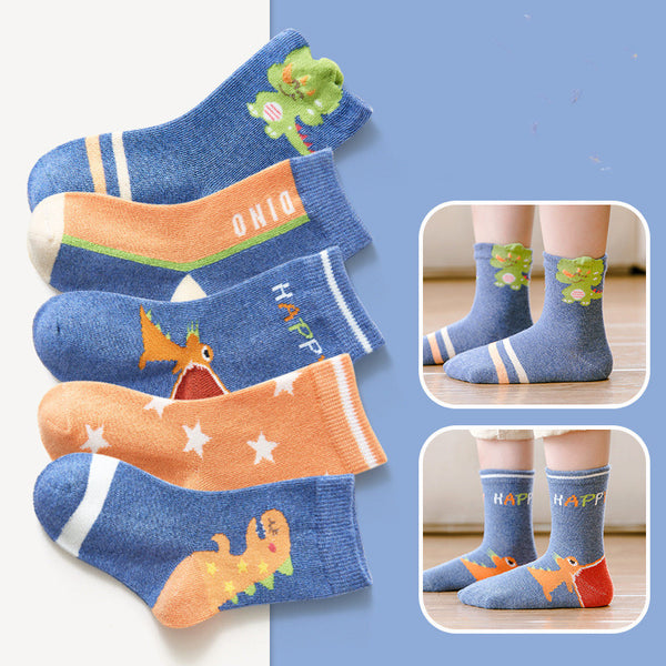 Calcetines Infantiles con Dinosaurio y Estrella - Diseño Moderno para Niños