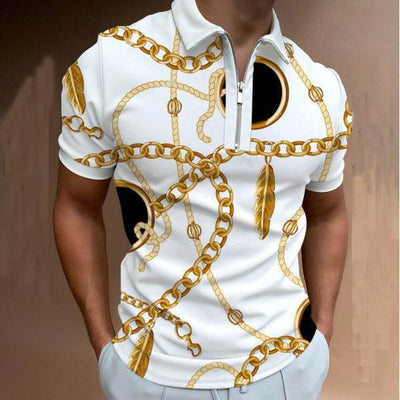 Polo Estampado Casual Talla Grande para Hombre - Image 15