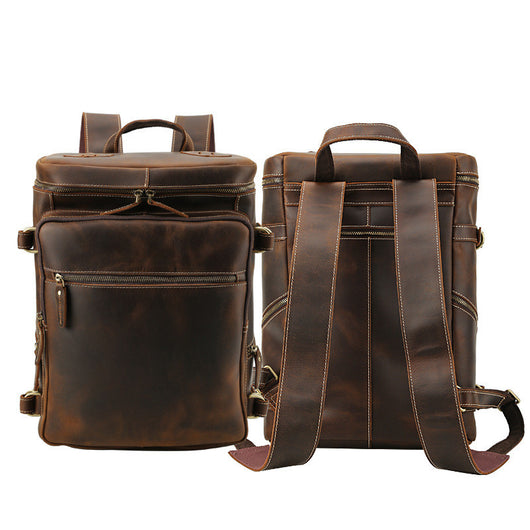 Bolsa para Laptop de Cuero Crazy Horse 16 Pulgadas - Gran Capacidad Estilo Retro - Image 9