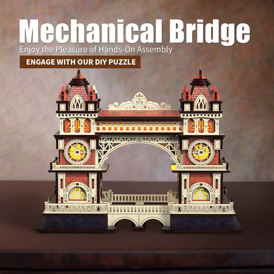 Puente de Cadena Mecánica - Puzzle 3D Desafiante