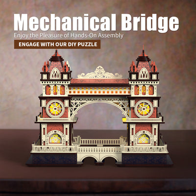 Puente de Cadena Mecánica - Puzzle 3D Desafiante
