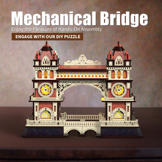 Puente de Cadena Mecánica - Puzzle 3D Desafiante
