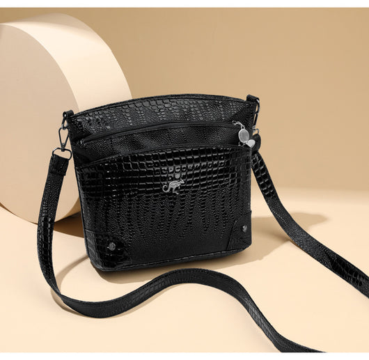 Bolso Bandolera Patrón Cocodrilo Vintage Multicapa Casual para Mujer - Image 13