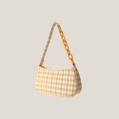 Bolso Baguette de Cuero con Cadena Lattice - Image 6