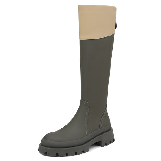 Botas de Suela Gruesa con Punta Redonda y Diseño Monocromático - Image 13