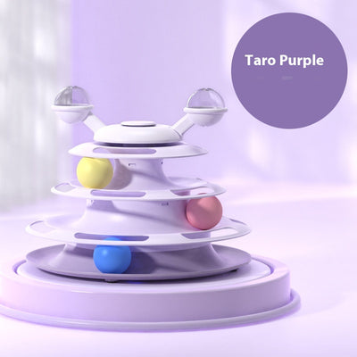 Torre Interactiva 4 Niveles para Gatos con Bolas Rodantes y Pista de Juego - Image 20