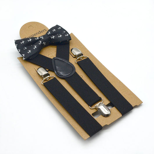 Conjunto de Tirantes y Pajarita Estampada para Niños - Image 5
