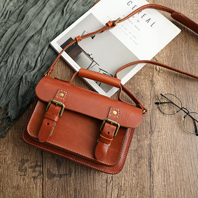 Bolso de Cuero Vintage Artesanal para Mujer - Cuero Vegetal Curtido - Image 10