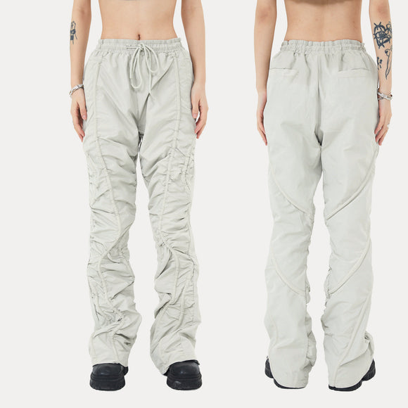 Pantalones Deportivos Sueltos con Pliegues - Estilo Street Casual