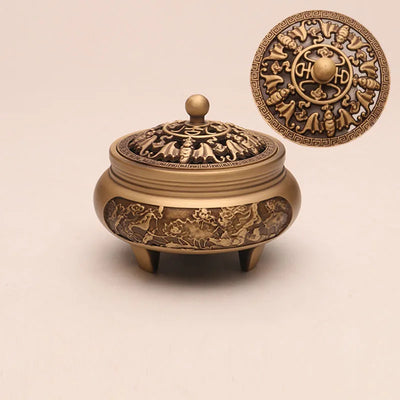Quemador de Incienso de Cobre Puro Estilo Xuande - Artesanía Zen Tallada a Mano - Image 24