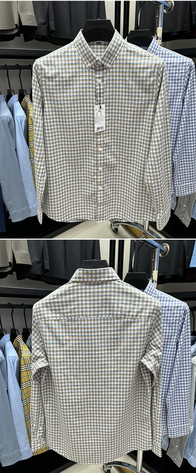 Camisa Casual de Cuadros en Algodón Puro para Primavera y Otoño - Image 9