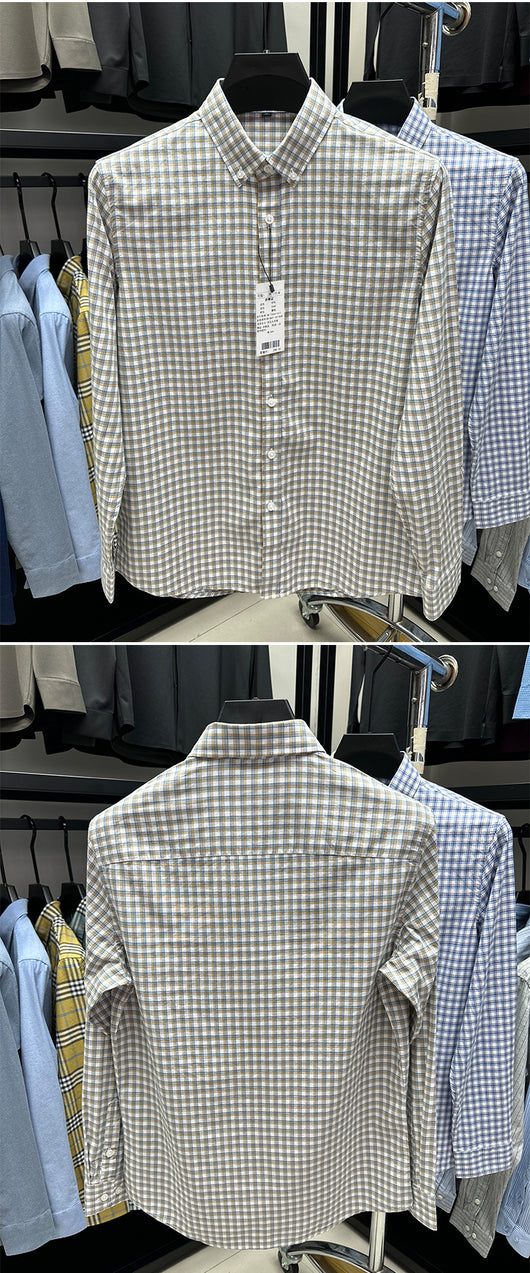 Camisa Casual de Cuadros en Algodón Puro para Primavera y Otoño - Image 9