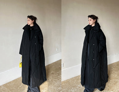 Abrigo Largo Invierno Talla Grande Estilo Coreano para Mujer - Image 18