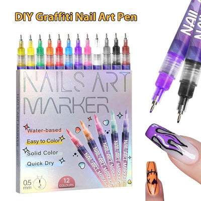 Rotulador de Arte para Uñas 12 Colores - Pintura Acrílica Profesional - Image 2