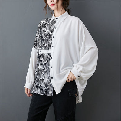 Camisa Manga Larga con Estampado Contraste - Corte Relajado y Ajustado - Image 4