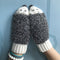 Guantes Tejidos Cálidos con Bordado Invierno