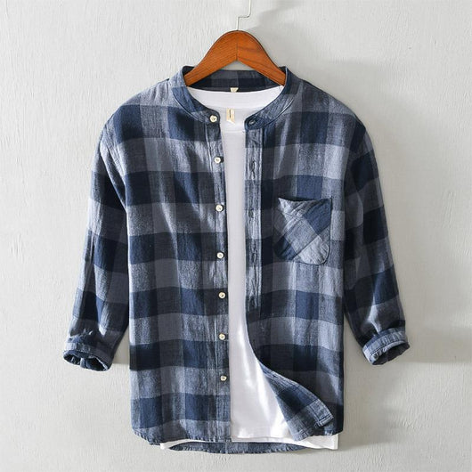 Camisa Cuadros Casual de Manga 3/4 para Hombre - Image 5