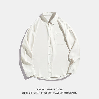 Camisa Larga Drapeada Estilo Japonés para Hombre - Image 5