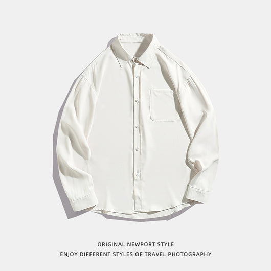 Camisa Larga Drapeada Estilo Japonés para Hombre - Image 5