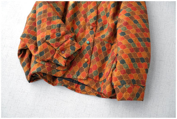 Abrigo de Algodón y Lino para Mujer Estilo Retro
