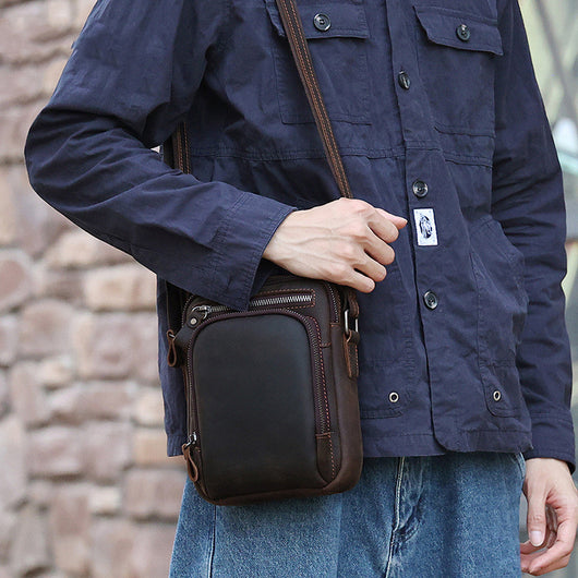 Bolsa Mensajero de Cuero Vintage para Hombre - Image 4