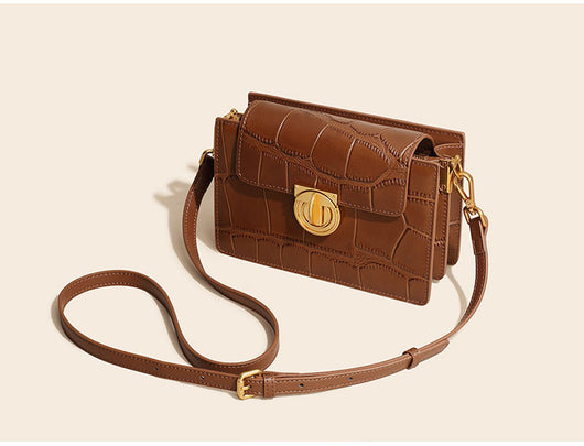 Bolsa Mensajera de Cuero Genuino Patrón Retro Diseño Exclusivo - Image 14