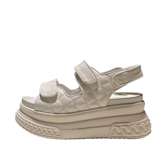 Sandalias Deportivas de Cuero Mujer Verde Plataforma Ligera - Image 5