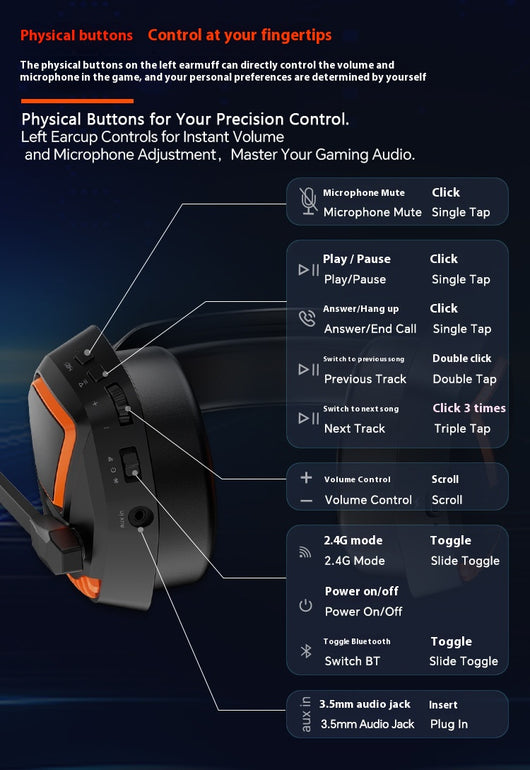 Audífonos Gaming Bluetooth con Cancelación de Ruido y Micrófono Giratorio - Image 16