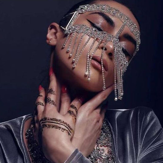 Máscara de Mascarada con Cadena de Garra y Rhinestones para Halloween