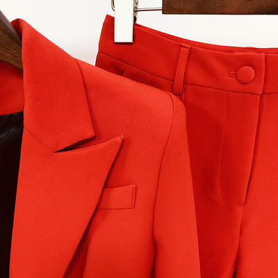 Traje Ejecutivo Mujer con Pantalón Acampanado y Saco de Botón Único - Image 9
