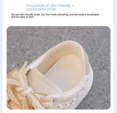 Tenis Deportivos de Plataforma en Cuero para Estudiantes - Comodidad y Estilo Versátil - Image 9