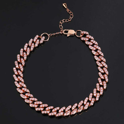 Pulsera Tobillera de Cadena Cubana 9mm con Broche Carácter Japonés - Image 3