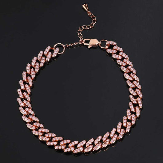 Pulsera Tobillera de Cadena Cubana 9mm con Broche Carácter Japonés - Image 3