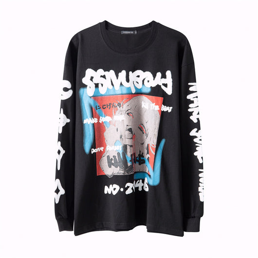Remera Hip-Hop Estampada de Manga Larga - Image 7